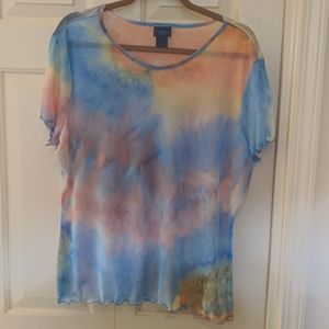 Tie-dye mesh shirt